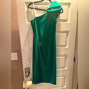 Betsy & Adam Women's Asymmetric Ruffled Sleeveless Sheath Dress